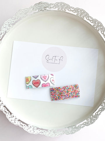 Conversation Hearts Snap Clip - Set of 2