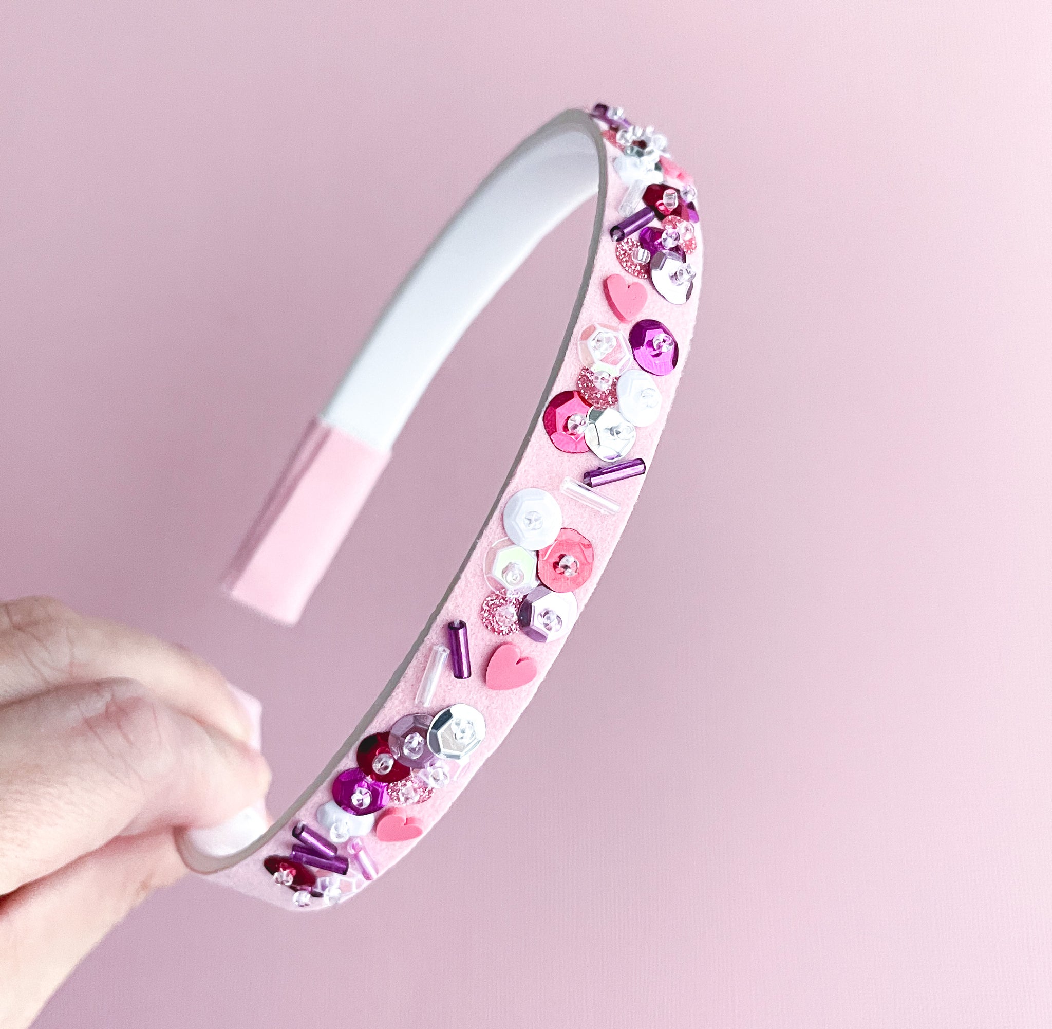 Valentine Wishes Sequin Glitter Headband