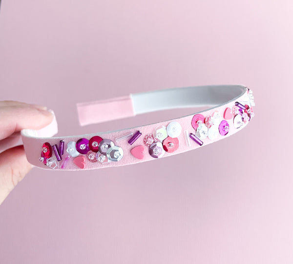 Valentine Wishes Sequin Glitter Headband