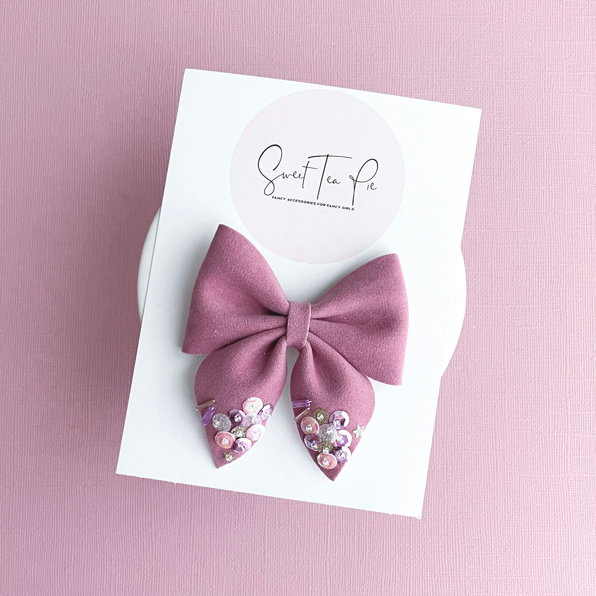 Valentines Sequin Glitter Sailor Bow