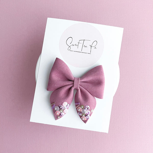 Valentines Sequin Glitter Sailor Bow