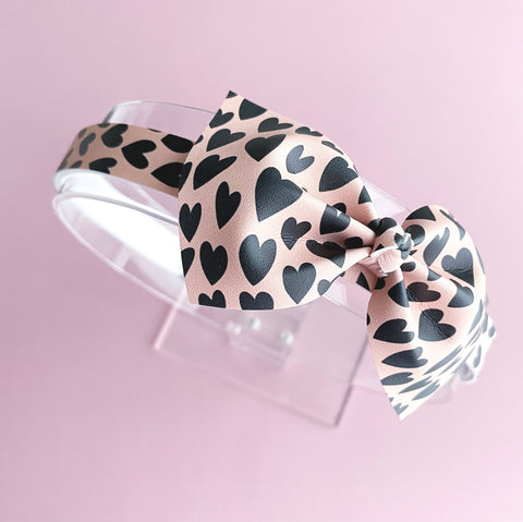 Leopard Hearts Headband
