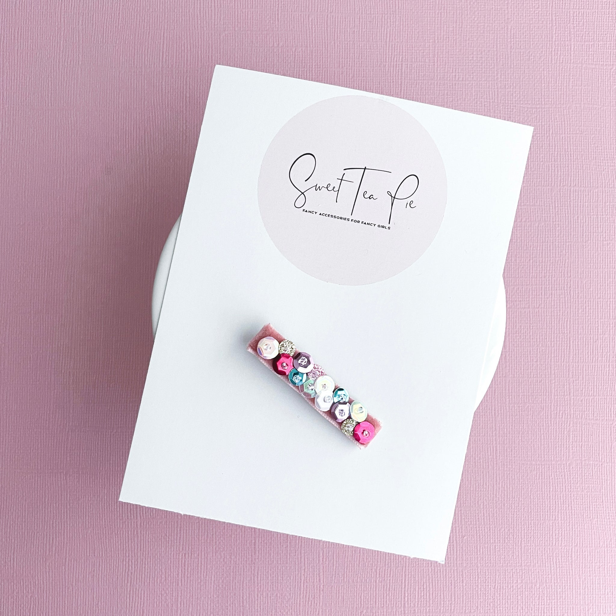 Sequin Velvet Lined Hair Clip - 018