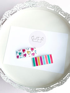 Colorful Hearts Snap Clip - Set of 2