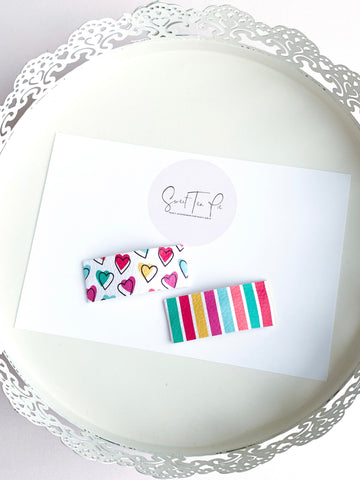 Colorful Hearts Snap Clip - Set of 2