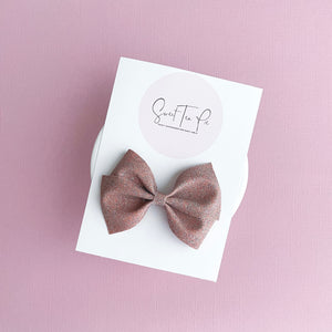 Pale Mauve Glitter Lu Hair Bow
