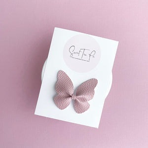 Quartz Pink Butterfly Clip