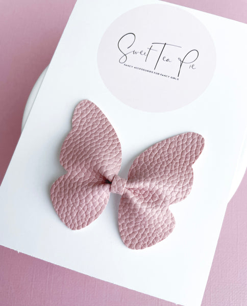 Quartz Pink Butterfly Clip