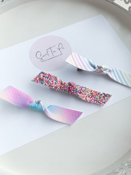 Over the Rainbow Knotty Clip Set of 3