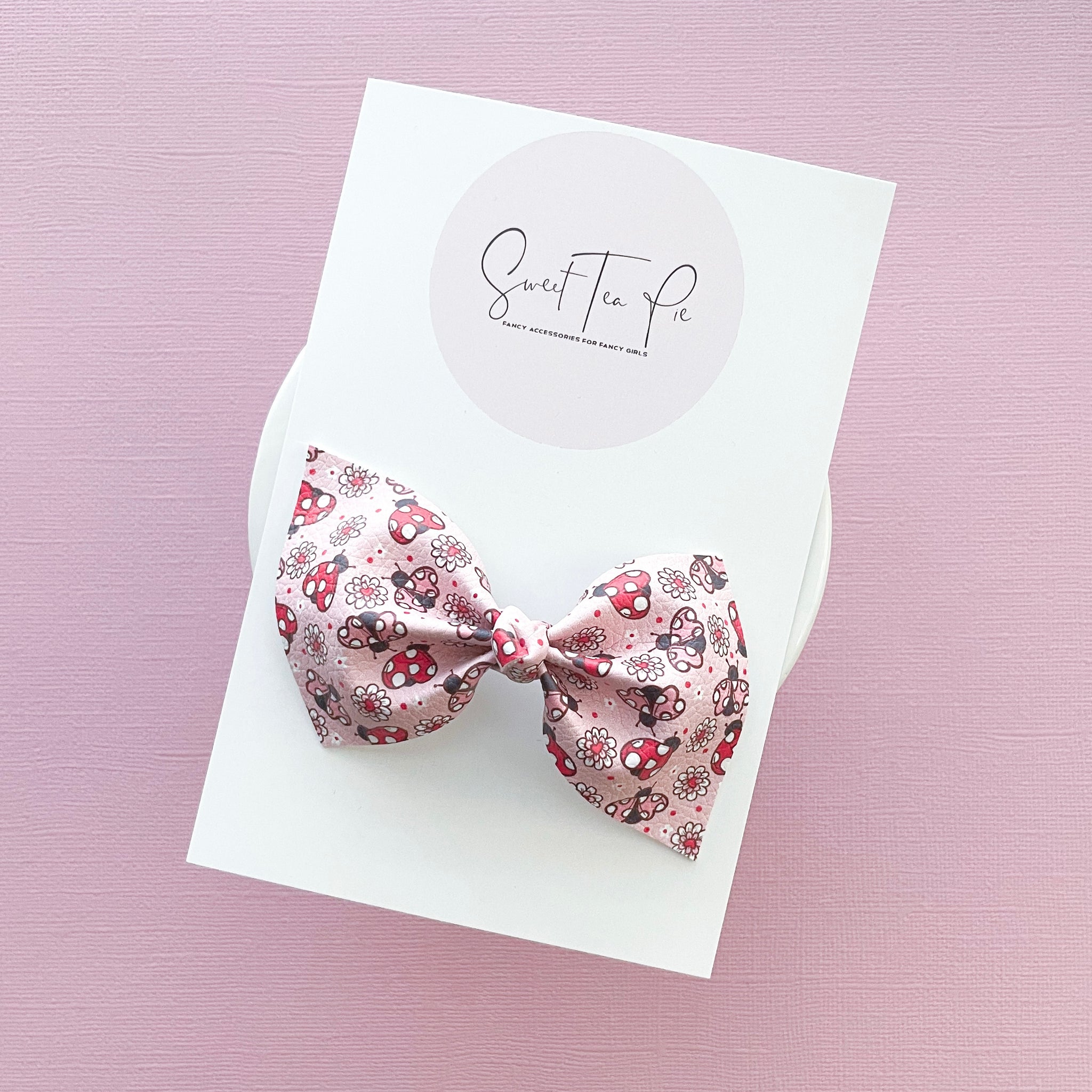 Ladybug Love Knot Hair Bow