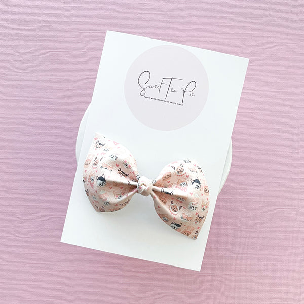 Sweetheart Kitten Knot Hair Bow