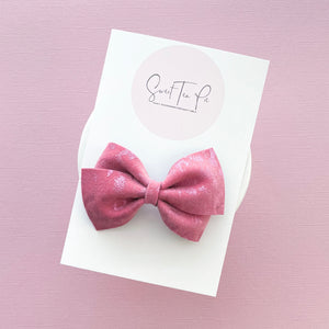 Pink Velvet Leopard Lu Hair Bow