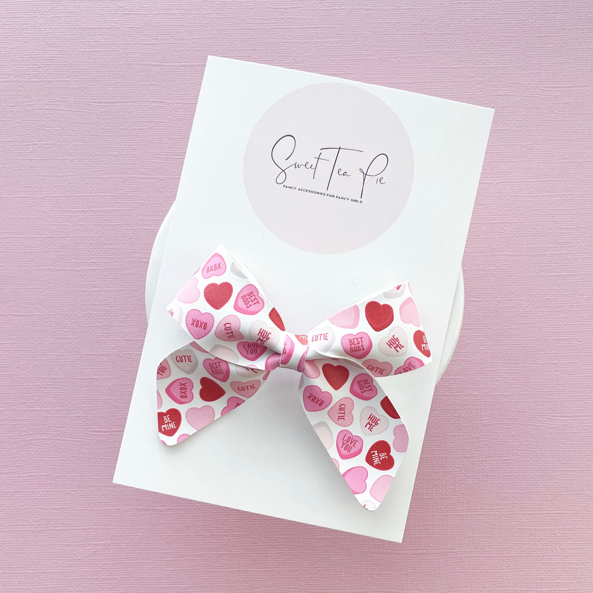 Conversation Hearts Schoolgirl Bow