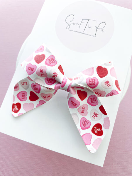 Conversation Hearts Schoolgirl Bow