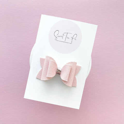 Pink Graph Double Loop Hair Bow