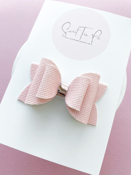 Pink Graph Double Loop Hair Bow