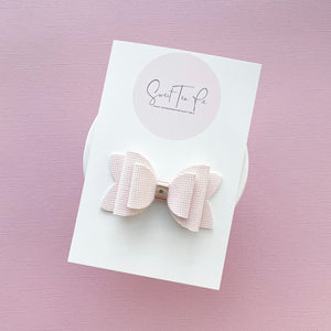 Light Pink Graph Double Loop Hair Bow