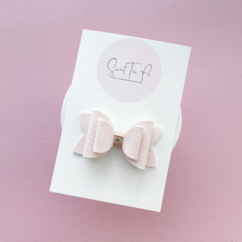 Light Pink Graph Double Loop Hair Bow