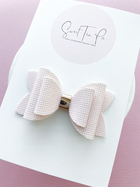 Light Pink Graph Double Loop Hair Bow