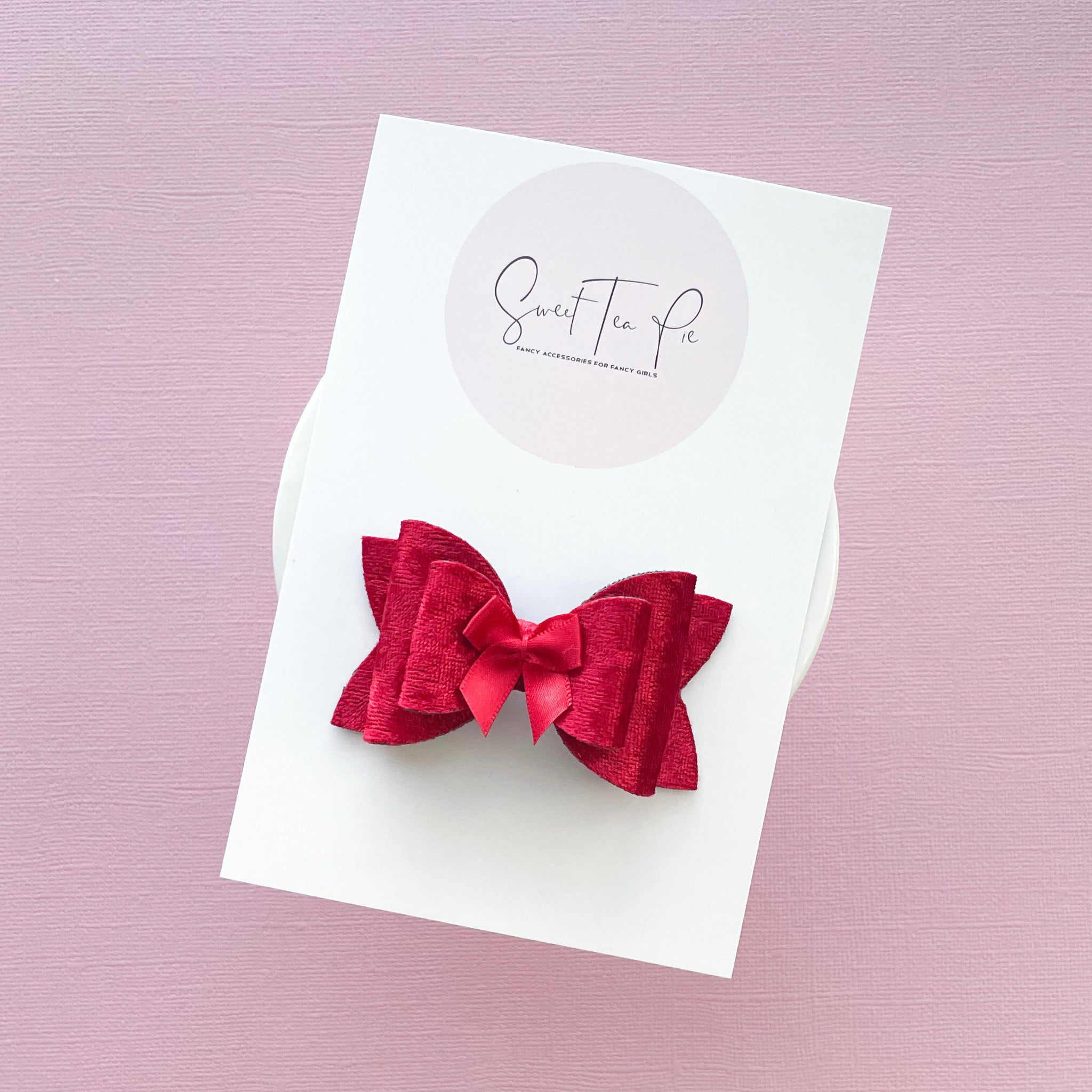 Red Velvet Bow Double Loop Hair Bow