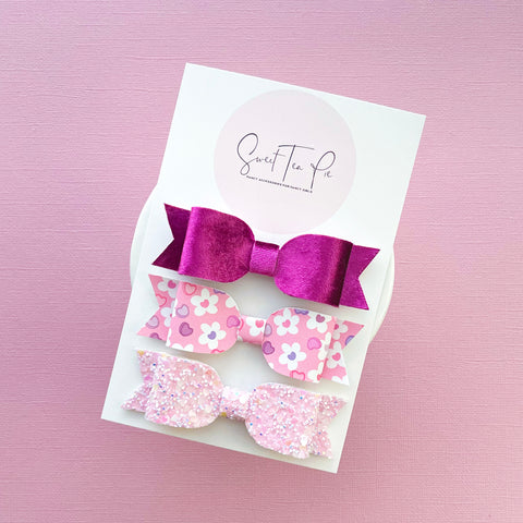 Candy Florals Lily Bow - Set of 3