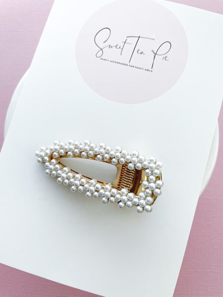 Pearl Flowers Glam Clip