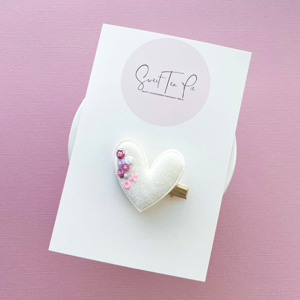 XO Hearts Sequin Glam Clip