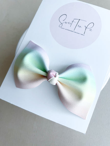 Rainbow Melt Knot Hair Bow