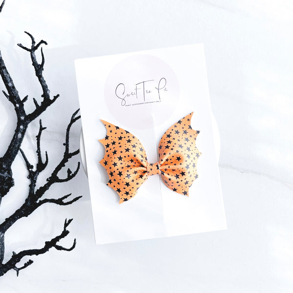Orange Stars Batty Hair Clip
