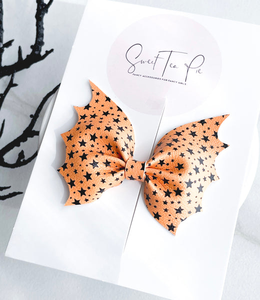 Orange Stars Batty Hair Clip