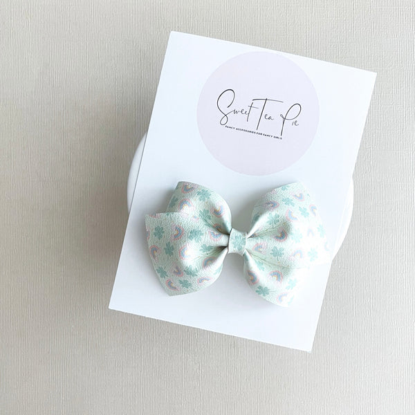 Clovers and Rainbows Lu Hair Bow