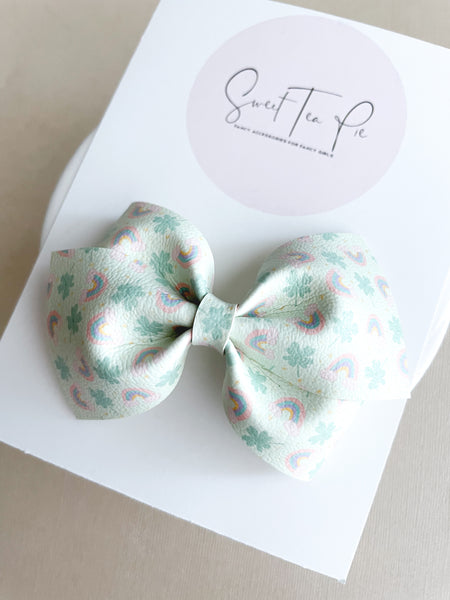Clovers and Rainbows Lu Hair Bow