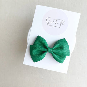 Solid Green Lu Hair Bow