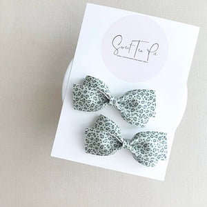 Lucky Leopard Twisted Pigtail Bows