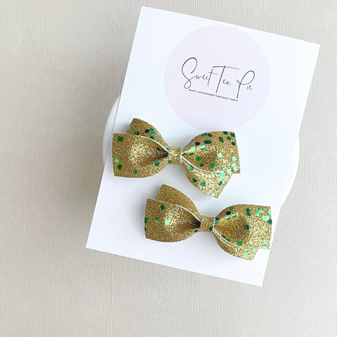 Pot of Gold Twisted Pigtail Bows