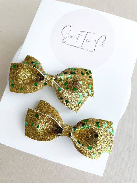 Pot of Gold Twisted Pigtail Bows