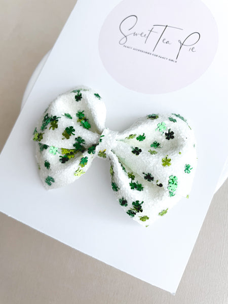 Shamrock Glitter Mini Lu Bow