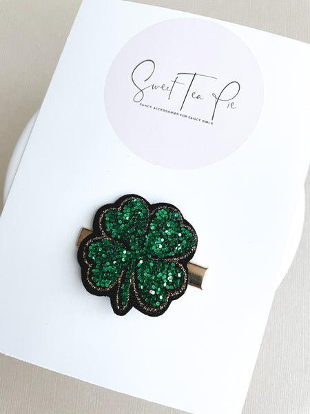 Shamrock Glitter Glam Clip