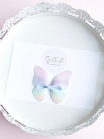 Rainbow Suede Butterfly Clip