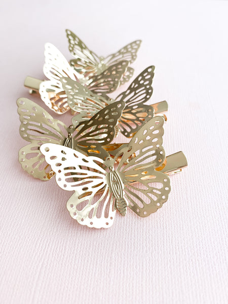 Gold Butterfly Glam Clip