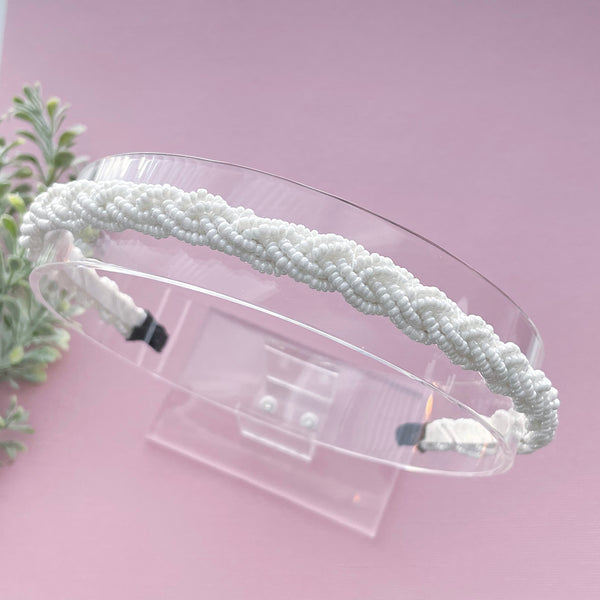 White Beaded Headband