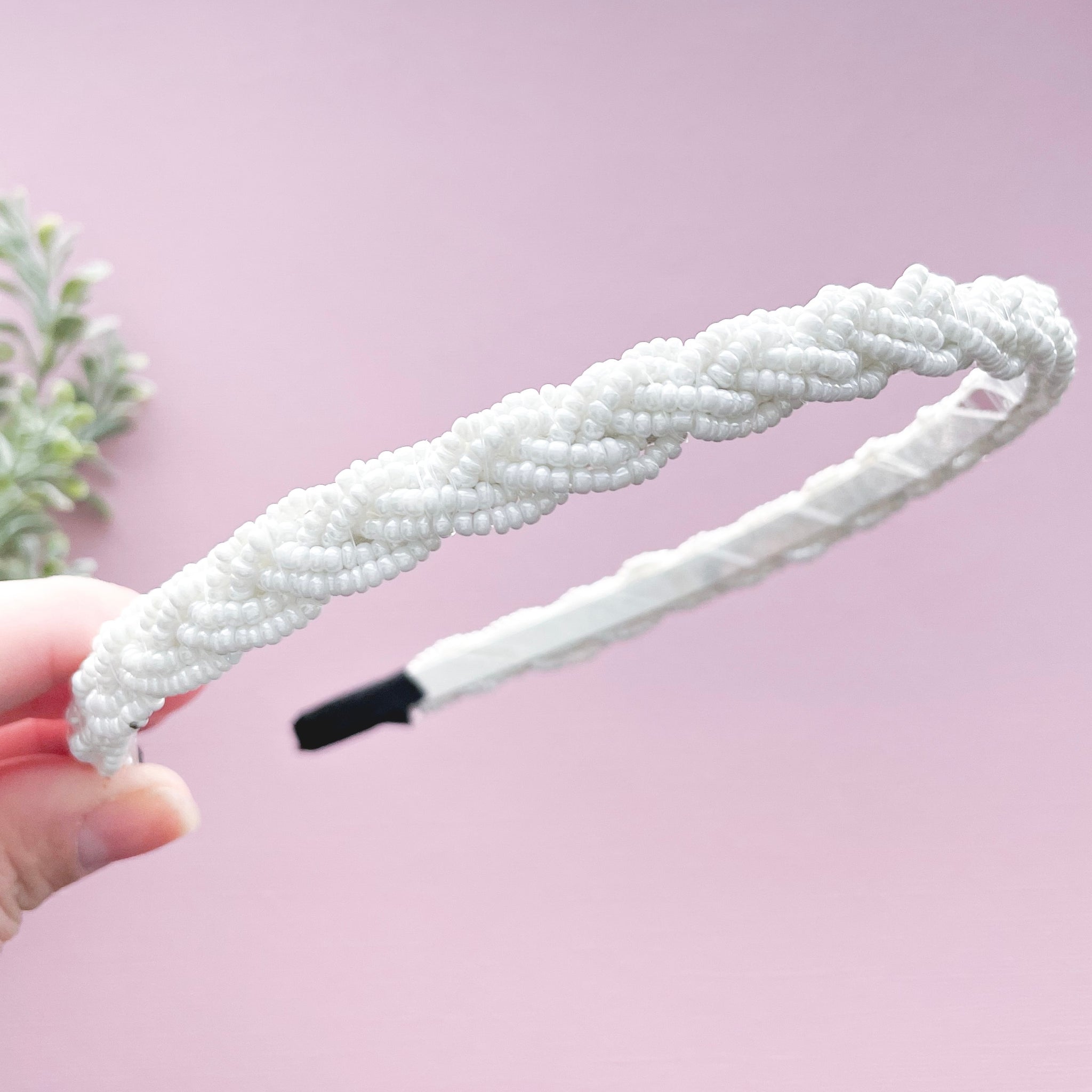 White Beaded Headband