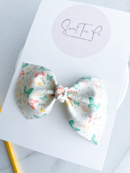 Vintage Butterflies Knot Hair Bow
