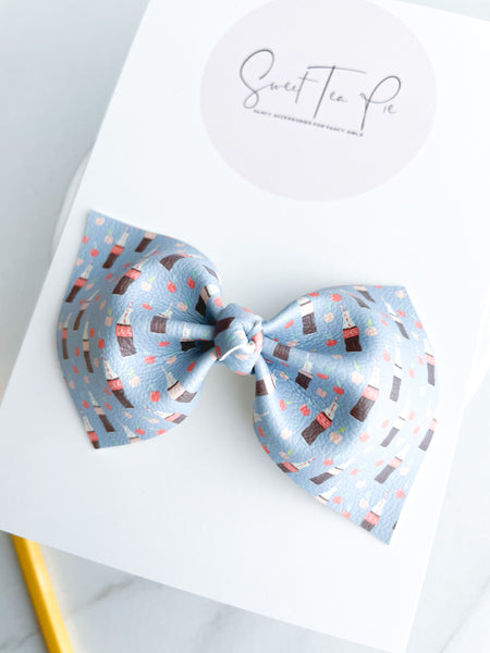Cherry Cola Knot Hair Bow