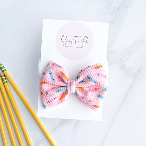 Bow of Crayons Fabric Hair Bow