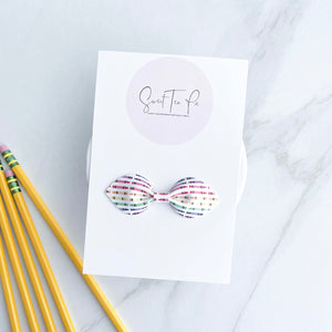 Rainbow Crayons Petite Hair Bow