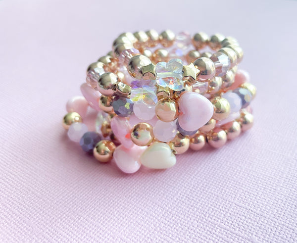 Pastel Hearts Glam Bracelet