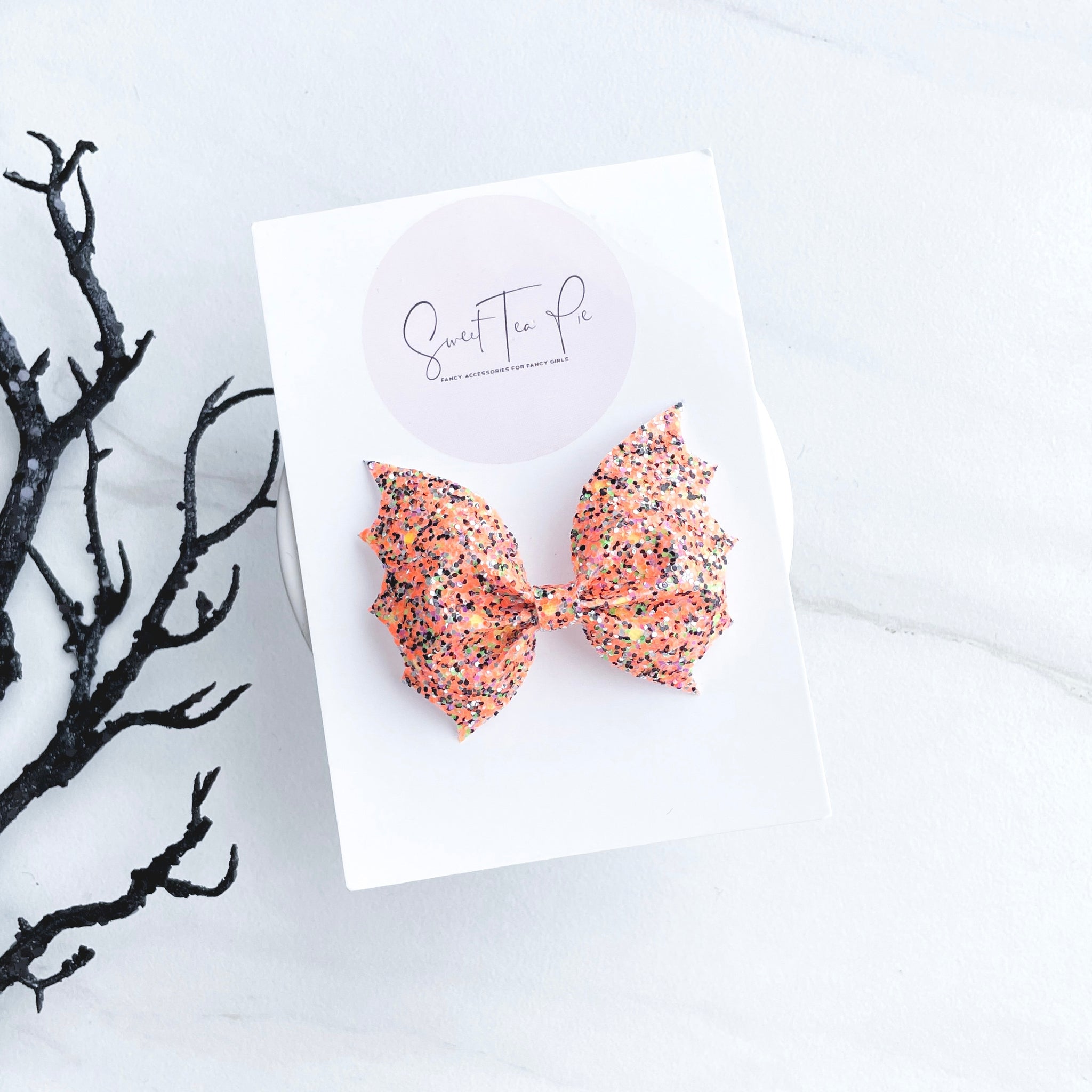 Halloween Orange Batty Hair Clip