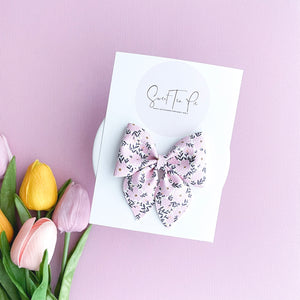 Pink Golden Blooms - Sailor Hair Bow