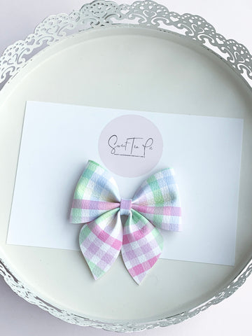 Easter Plaid - Sailor Hair Bow